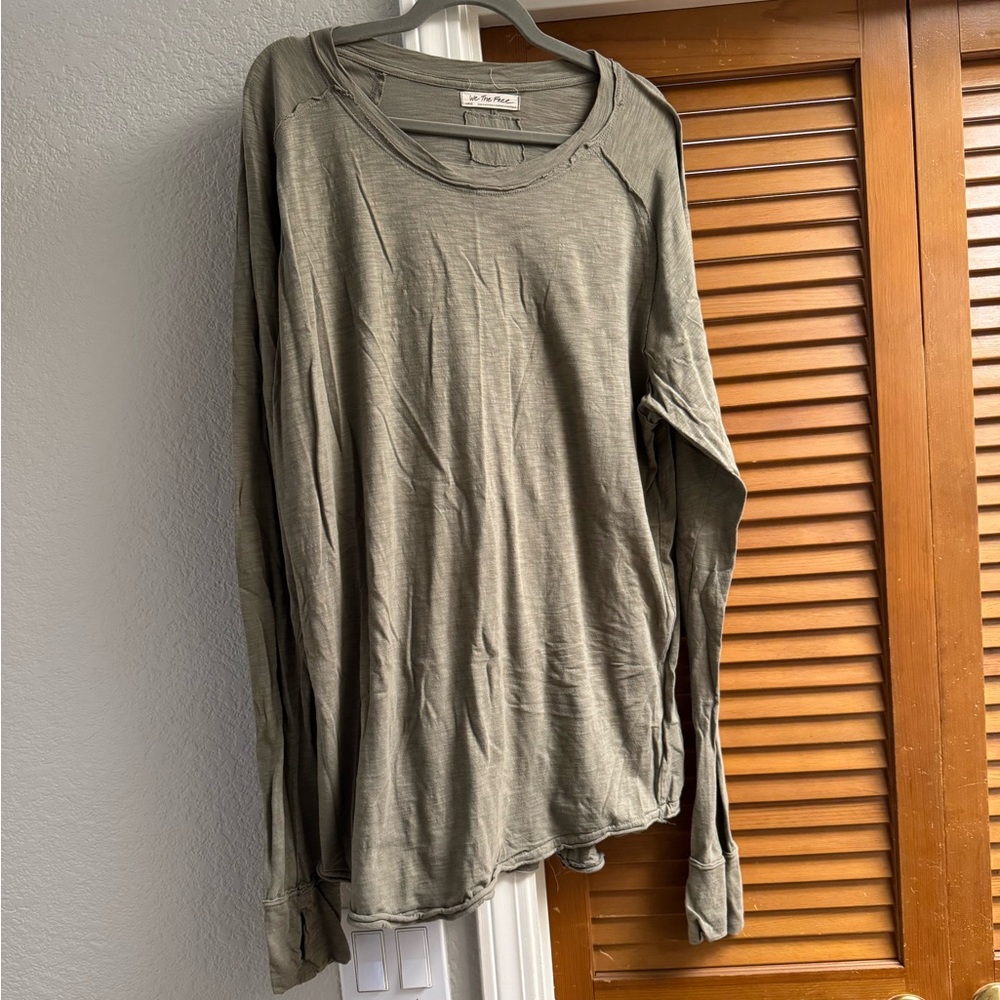 Free People Olive Long Sleeve Tee